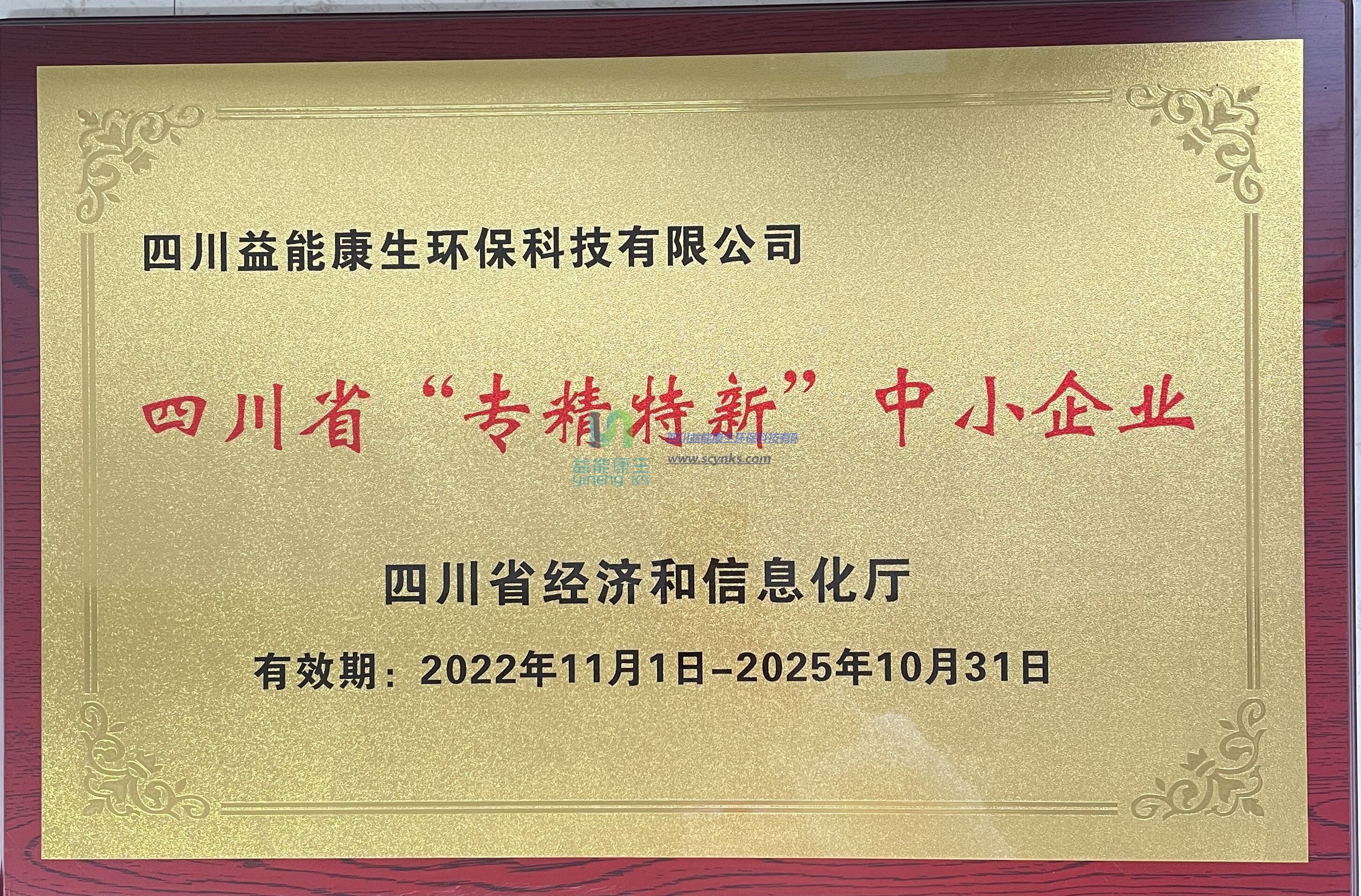 喜獲“四川省‘專精特新’中小企業”稱號